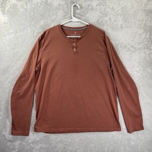 Free Fly Apparel Shirt men's XL Henley Long Sleeve Casual Viscose Bamboo Rust